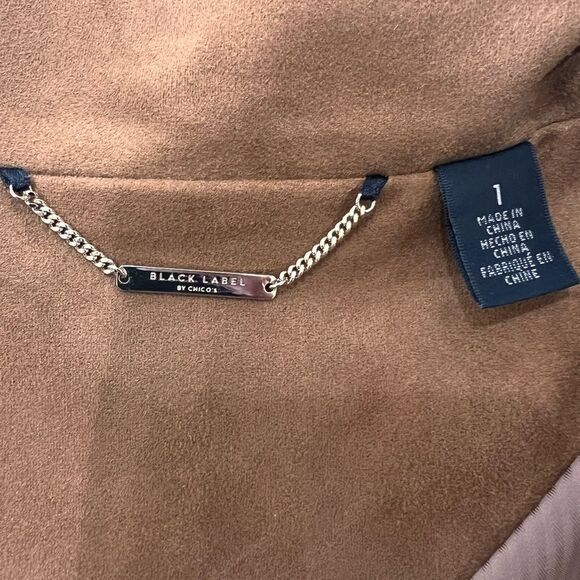 Chico's Black Label Faux-Suede Grommet Vest, Country Barn. size 1/Medium/ 8 - Picture 7 of 9